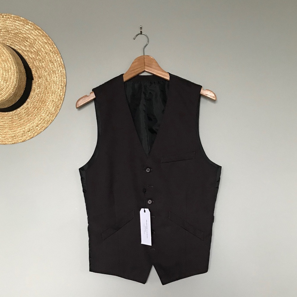 Selected Homme burgundy (wine) waistcoat